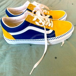Blue and Yellow Checkered Vans